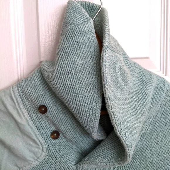 Polo by Ralph Lauren Rare Linen Patch Shawl Collar Sweater - Picture 5 of 6